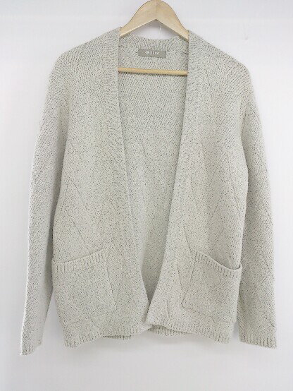 ◇ nano&co nano universe ニット 長袖 ガウン カーディガン サイズS ホワイト系 グレー系 マルチ レディース P 【中古】