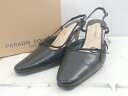 ◇ ◎ PARADIS COULEUR ポインティング バックストラップ リボン ヒール ミュール サイズ 23 ブラック レディース E 【中古】(4)
