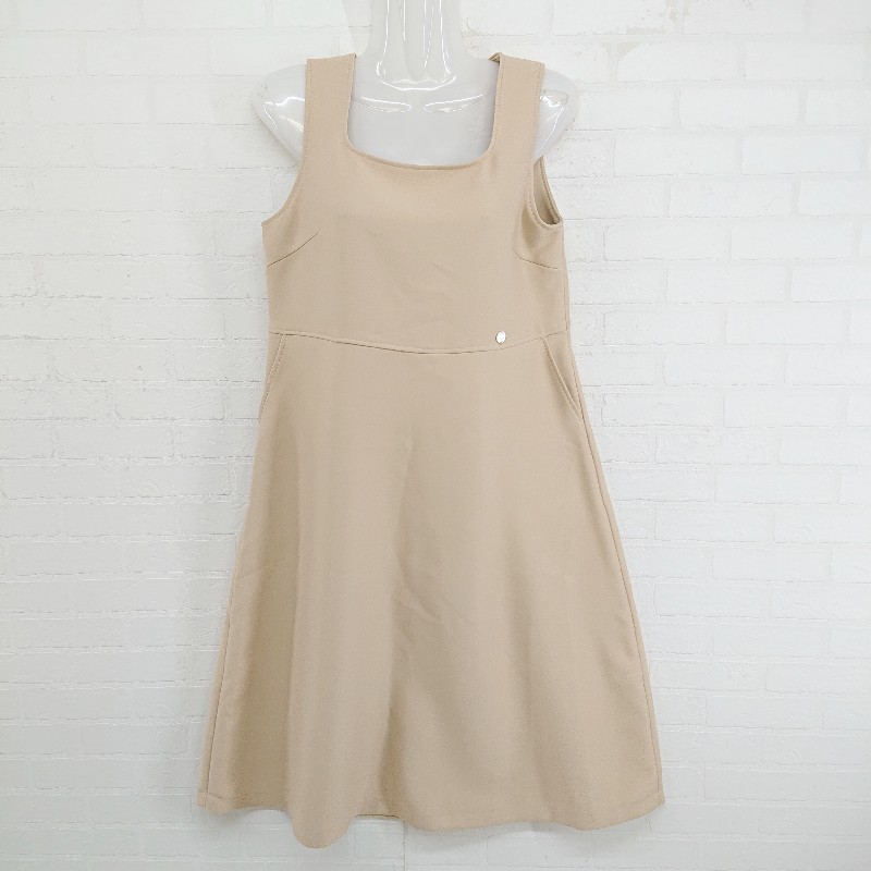 ◇ jolie mignon ジョリーミニョン ノースリーブ 膝下丈 ワンピース サイズ38 ベージュ レディース P 【中古】のサムネイル
