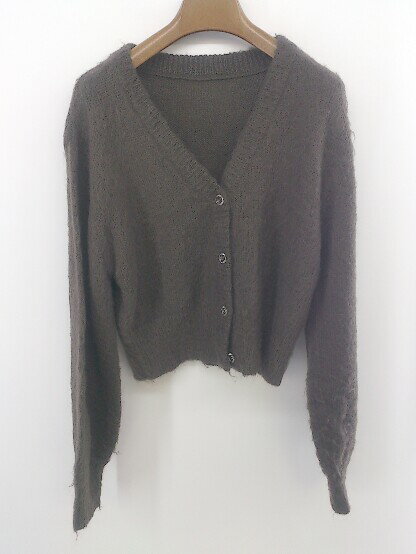 ◇ who's who Chico フーズフーチコ ニット 長袖 カーディガン サイズF ダークブラウン系 レディース P 【中古】