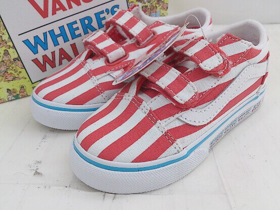 ◇ ●未使用● ◎ VANS タグ付き キッズ オールドスクール スニーカー シューズ サイズ15cm レッド ホワイト メンズ E 【中古】