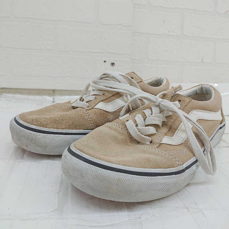 ◇ VANS ヴァンズ オールドスクール スニーカー シューズ サイズ24.5cm ベージュ系 ホワイト レディース E 【中古】