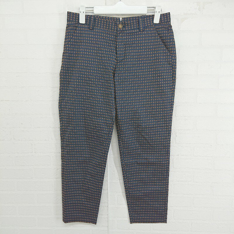 ◇ nitca ニトカ 総柄 ジャガード テーパードパンツ サイズF ネイビー系 マルチ レディース E 【中古】