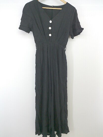 ◇ Heather ヘザー Vネック ウエストゴム オールインワン サイズ F チャコールグレー レディース E 【中古】