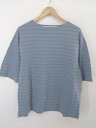 ◇ HORIZON DREAM ボーダー 半袖 Tシャツ カットソー サイズM ベージュ グレー メンズ E 【中古】
