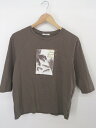 ◇ BAYFLOW ベイフロー プリント 七分袖 Tシャツ カットソー サイズF チャコールグレー レディース E 【中古】