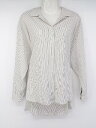◇ STYLEMIXER ストライプ ウエストリボン 長袖 シャツ ブラウス サイズF ホワイト ブラウン系 レディース P 【中古】(4)