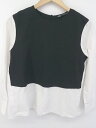 ◇ ZARA レイヤード風 プリーツ 長袖 ブラウス カットソー サイズEUR XS USA XS MEX 24 ブラック ホワイト系 レディース P 【中古】