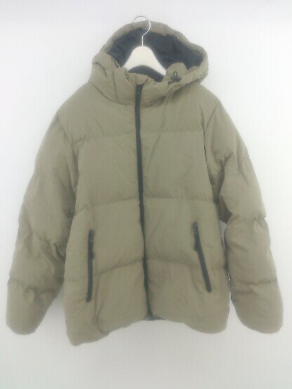 ■ GU ジーユー 中綿 ジップアップ 長袖 ヒートパデッド ブルゾン サイズXL ベージュ系 メンズ E 【中古】のサムネイル