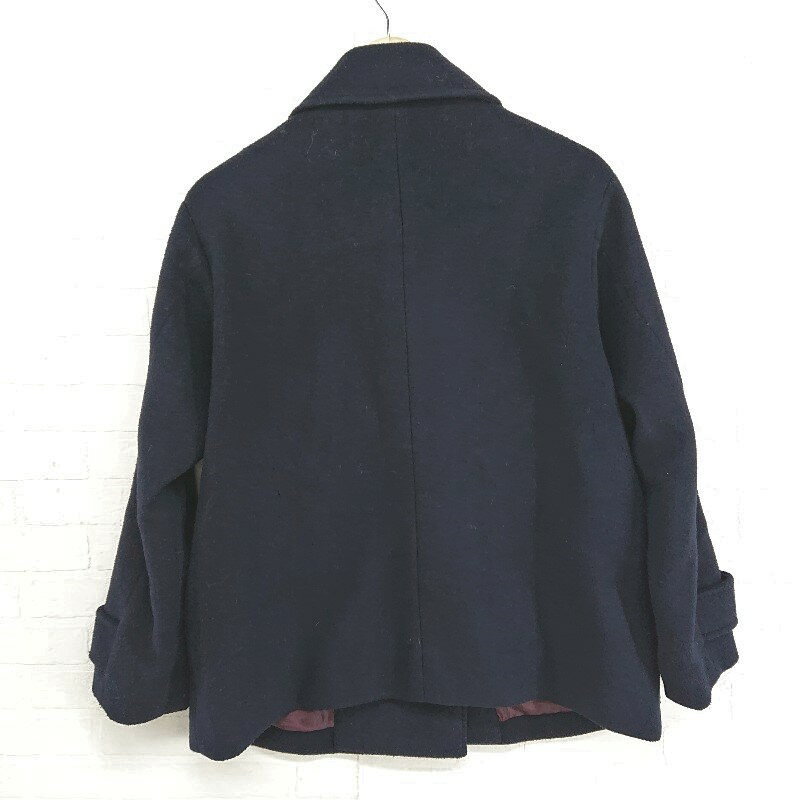 ◇ IEDIT イディット 長袖 コート サイズS ネイビー系 レディース E 【中古】