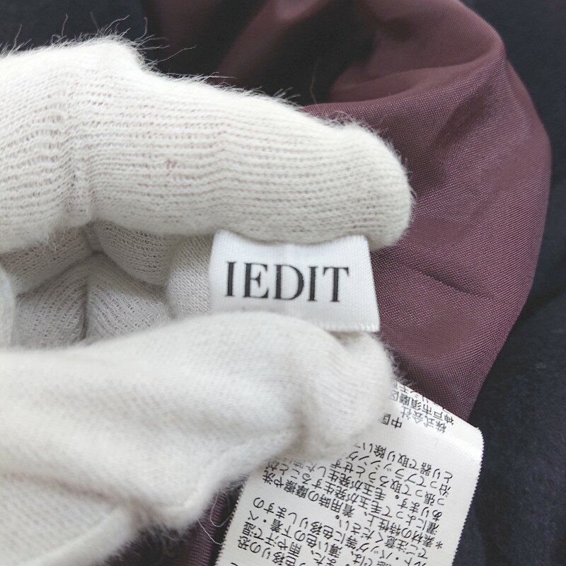 ◇ IEDIT イディット 長袖 コート サイズS ネイビー系 レディース E 【中古】