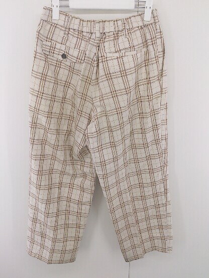 ◇ JUNRed ジュンレッド チェック タック パンツ サイズM ライトベージュ系 ブラウン系 メンズ E 【中古】