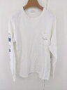 ◇ OFF SHORE 袖プリント 長袖 Tシャツ カットソー サイズM ホワイト系 ネイビー メンズ E 【中古】