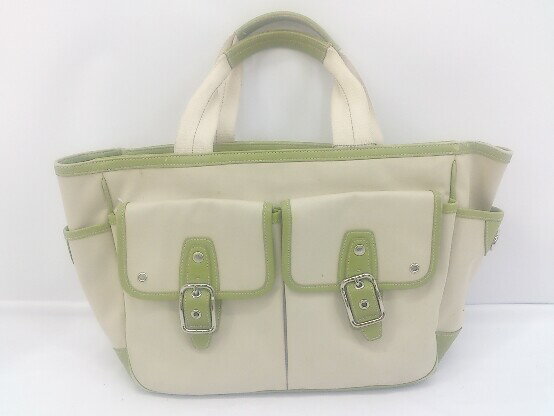 ■ COACH コーチ 6734 ハンド トート バッグ アイボリーグリーン レディース E 【中古】のサムネイル