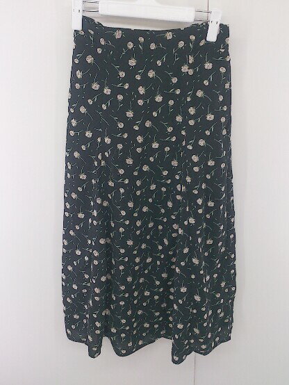 ◇ natural couture ボタニカル ロング タイト ナロー スカート サイズF ブラック ベージュ マルチ レディース E 【中古】(4)