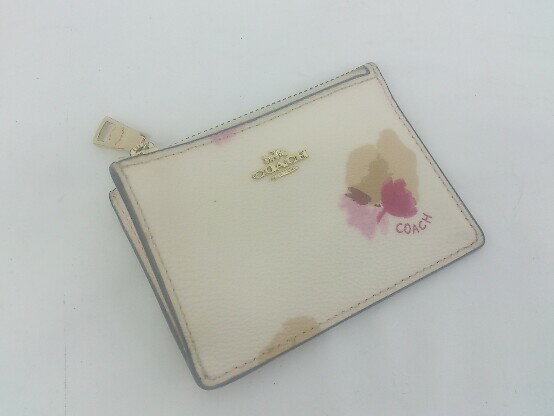 ◇ COACH コーチ 花柄 F65439 コイン カード マルチ ケース アイボリー レディース E 【中古】のサムネイル