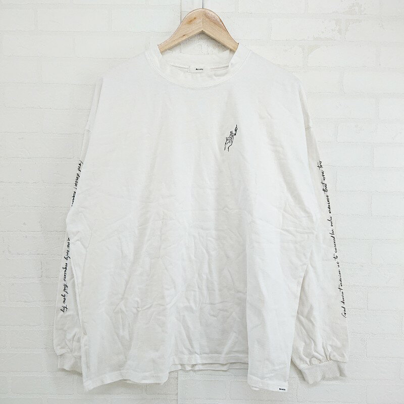◇ Perushu ペルーシュ プリント 長袖 Tシャツ カットソー サイズM オフホワイト メンズ E 【中古】