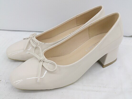 ◇ LibertyDoll リバティードール スクエアトゥ チャンキーヒール パンプス サイズS ナチュラルベージュ系 レディース E 【中古】