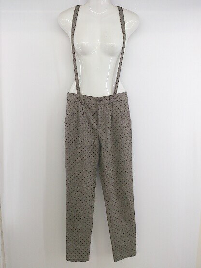 ◇ Ungrid アングリッド ドット 水玉 サス付き パンツ サイズS ブラウン ブラック レディース P 【中古】