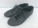 ◇ LEATHERbUPPER MAN MADE SOLE レースアップ フラット シューズ サイズ4 ブラック レディース P 【中古】
