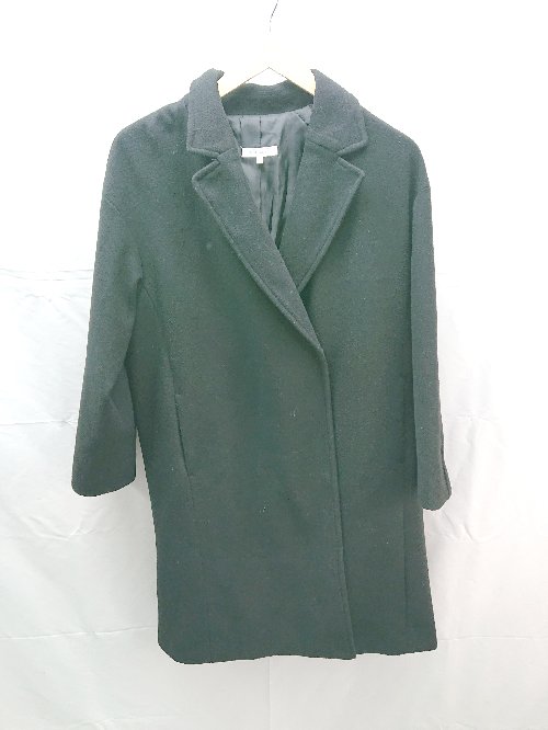 ◇ THE SHO'P TK カジュアル トラッド 膝丈 長袖 コート サイズL ブラック レディース E 【中古】