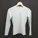 ◇ UNDER ARMOUR Vネック ブランドロゴ ストレッチ 速乾性 長袖 ロングTシャツ サイズ表記なし グリーン系 レディース E 【中古】(4)