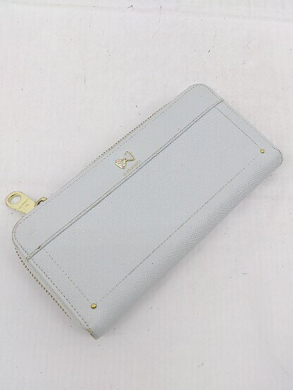 ◇ &chouette アンドシュエット ラウンドファスナー 長財布 ウォレット ブルー レディース P 【中古】