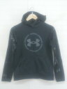 ◇ UNDER ARMOUR アンダーアーマー キッズ 子供服 ロゴ 長袖 プルオーバー パーカー サイズYLG ブラック グレー メンズ E 【中古】