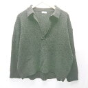 ◇ LOWRYS FARM ローリーズファーム Vネック カジュアル 襟付き 長袖 ニット セーター サイズF ブラック レディース E 【中古】(4)