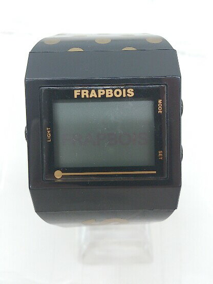 ◇ FRAPBOIS フラボア ロゴ 動作未確認。デジタル 腕時計 ウォッチ ブラック レディース P 【中古】