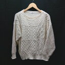 ◇ LOWRYS FARM ローリーズファーム クルーネック ケーブル」 起毛 長袖 ニット サイズF クリーム系 レディース E 【中古】
