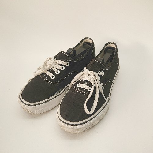 ◇ VANS シンプル 厚底 フラットオールドキャンバス ローカット スニーカー シューズ 23.5cm ブラック レディース E 【中古】