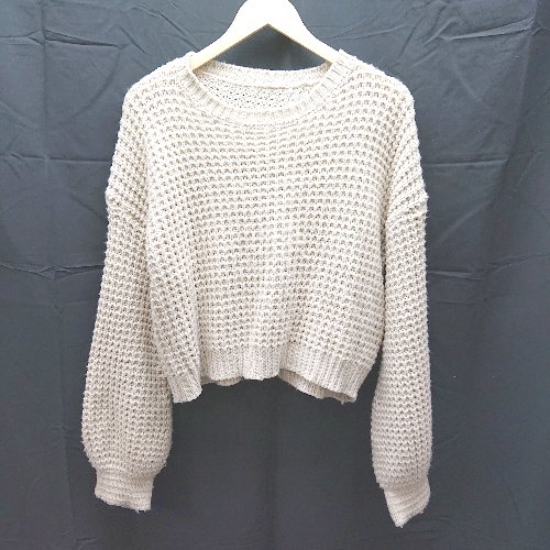 ◇ rps アールピーエス ショート丈 無地 長袖 ニット サイズM アイボリー レディース E 【中古】