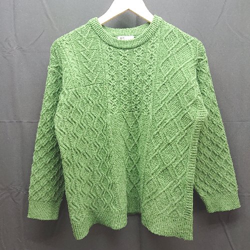 ◇ クラフトスタンダードブティック クルーネック 綺麗め 長袖 ニット サイズF グリーン レディース E 【中古】