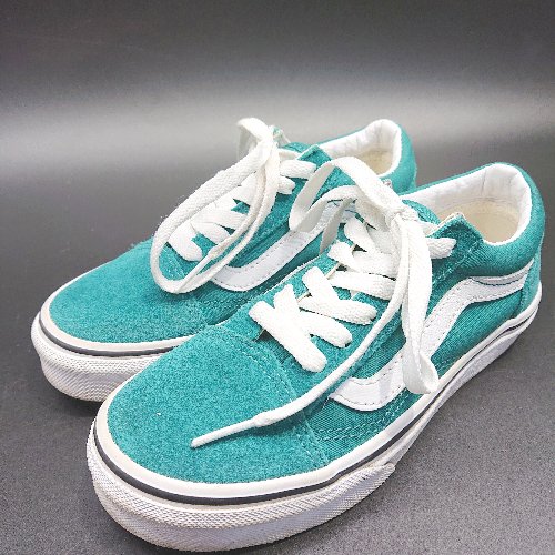 ◇ VANS ヴァンズ 異素材切り替え オールドスクール スニーカー サイズ19 グリーン レディース E 【中古】