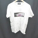 ◇ XLARGE ストリート カジュアル シンプル プリント 丸襟 夏物 綿100% 半袖 Tシャツ サイズM ホワイト メンズ E 【中古】