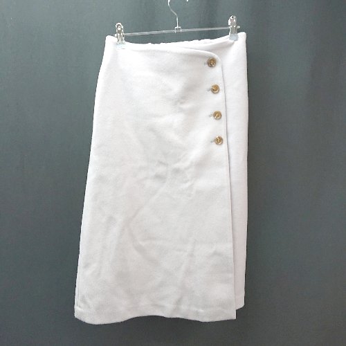 ◇ couturebrooch クチュールブローチ デザインオシャレ 無地 ロング丈 フレア スカート サイズ38 パープル レディース E 【中古】