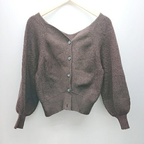◇ GOUT COMMUN リブ Vネック ショート丈 綺麗め 長袖 ニット カーディガン サイズ38 ブラウン レディース E 【中古】 ◇ GOUT COMMUN リブ Vネック ショート丈 綺麗め 長袖 ニット カーディガン サイズ38 ブラウン レディース E 【中古】
