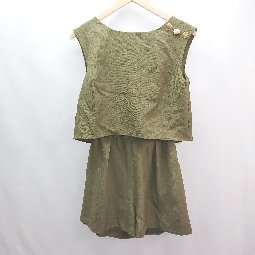 ◇ Chico チコ デザインオシャレ 綺麗め オールインワン サイズF モスグリーン レディース E 【中古】