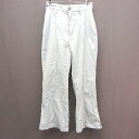 ◇ w closet ダブルクローゼット 無地 ピンタック スリット スラックス サイズS グリーン レディース E 【中古】