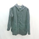 ◇ harrow town stores フード ボタン 起毛 シンプル オシャレ 長袖 パーカー サイズ42 グレー系 レディース E 【中古】(4)