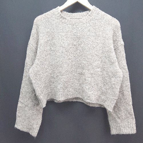 ◇ GRL グレイル クルーネック ケーブル 起毛 シンプル オシャレ 長袖 ニット サイズF ブラウン系 レディース E 【中古】