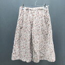 ◇ agnes b. ENFANT 12ans 花柄 フラワー キッズ かわいい ガウチョパンツ サイズ表記なし レッド レディース E 【中古】