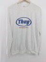 ◇ ノーブランド プリント ラフ感 長袖 Tシャツ カットソー グレー メンズ E 【中古】