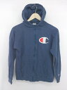 ◇ Champion チャンピオン キッズ ティーンズ 長袖 ジップアップ パーカー サイズ160 ネイビー メンズ E 【中古】