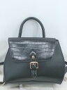 ◇ Heather ヘザー 型押し 2WAY ショルダー ハンド バッグ ブラック レディース E 【中古】