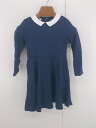 ◇ raberry 卒入園 フォーマル キッズ 子供服 長袖 膝丈 ワンピース サイズ120 ネイビー ホワイト系 レディース E 【中古】
