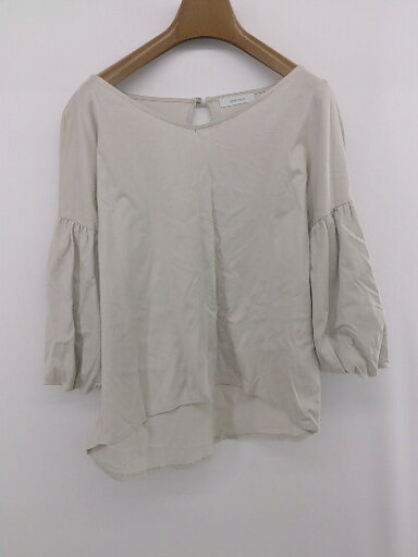 ◇ JEANASIS ジーナシス カジュアル シンプル 無地 八分袖 ブラウス カットソー サイズF ライトグレー系 レディース E 【中古】 ◇ JEANASIS ジーナシス カジュアル シンプル 無地 八分袖 ブラウス カットソー サイズF ライトグレー系 レディース E 【中古】