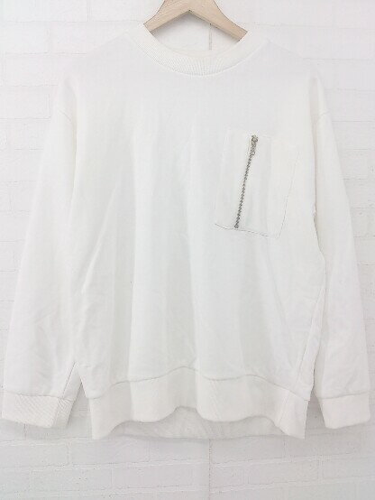 ◇ act'm アクトム シンプル カジュアル スウェット 長袖 トレーナー サイズ2 オフホワイト メンズ P 【中古】