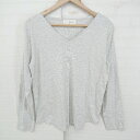 ◇ antiqua アンティカ シンプル Vネック 長袖 Tシャツ カットソー サイズL グレー レディース メンズ P 【中古】